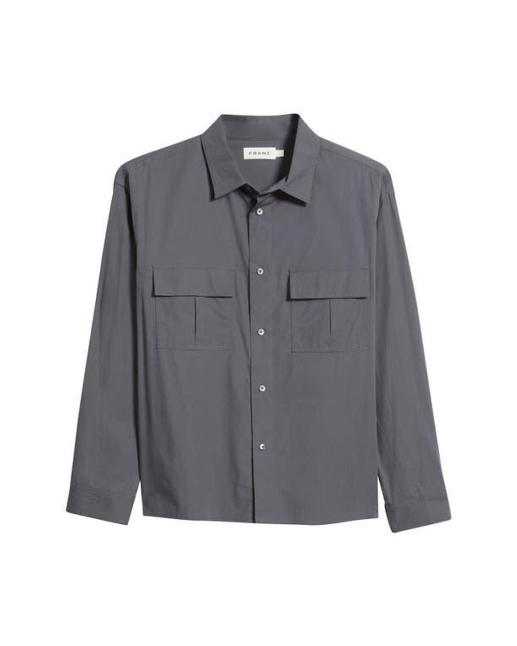 FRAME Blue Patch Pocket Cotton Button-Up Shirt for men