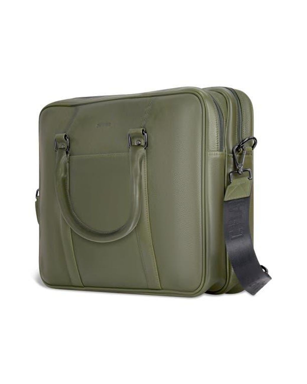 CHAMPS Green Onyx Leather Briefcase for men