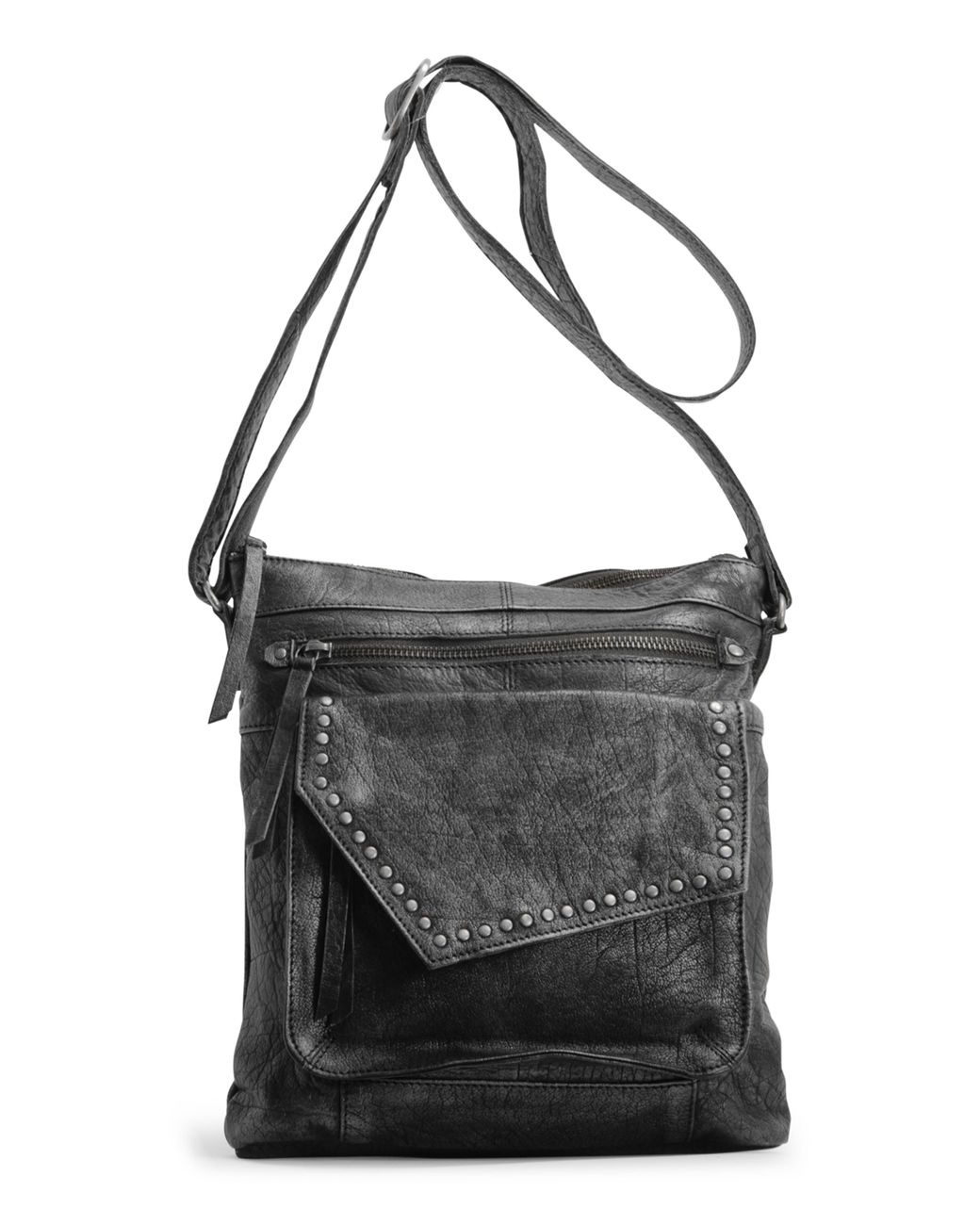 Day Mood Hailey Leather Hobo Bag In Charcoal At Nordstrom Rack