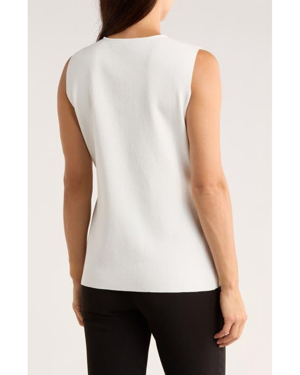 Ellen Tracy Natural Button Front Sweater Vest