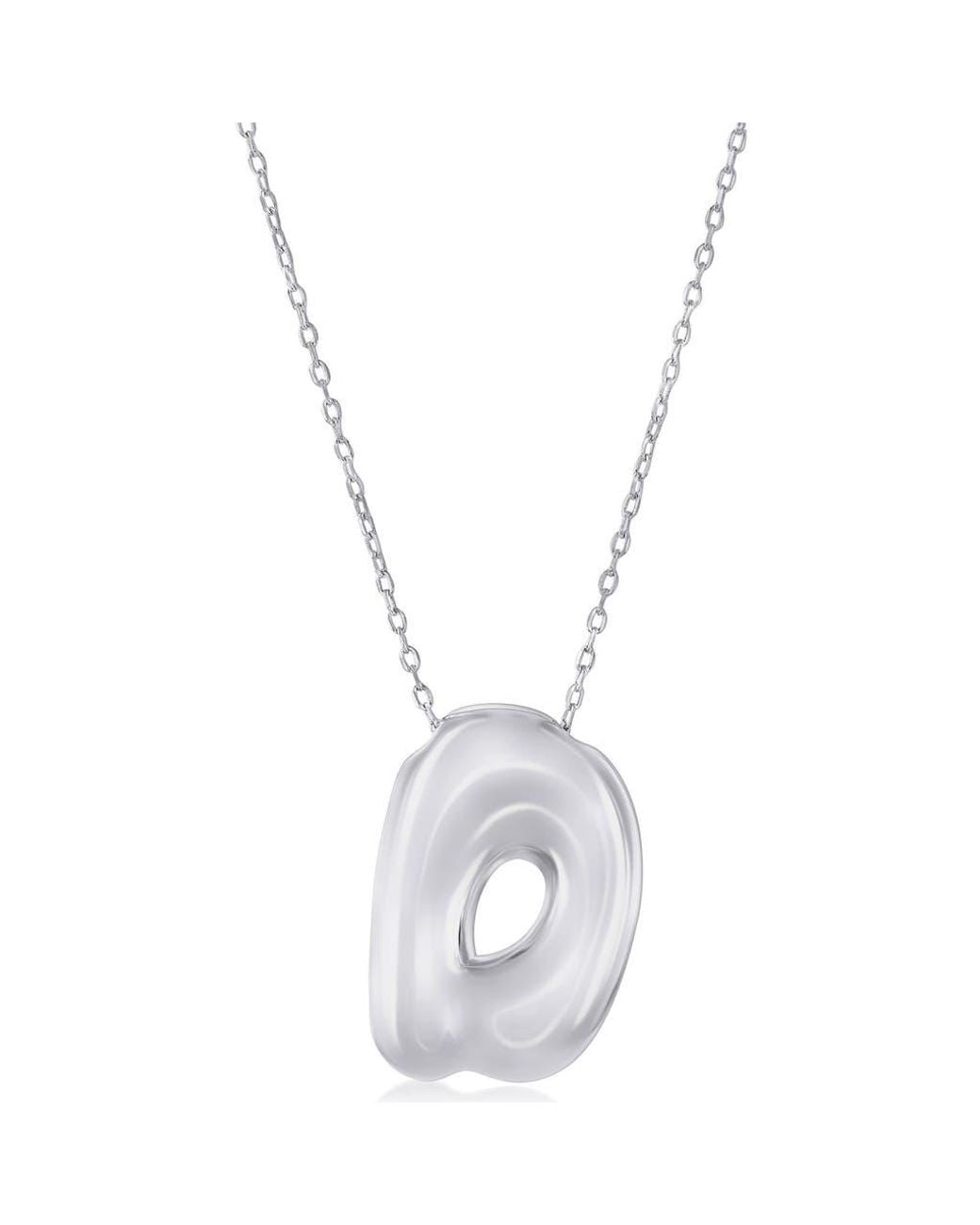 Simona Blue Bubble Initial Pendant Necklace