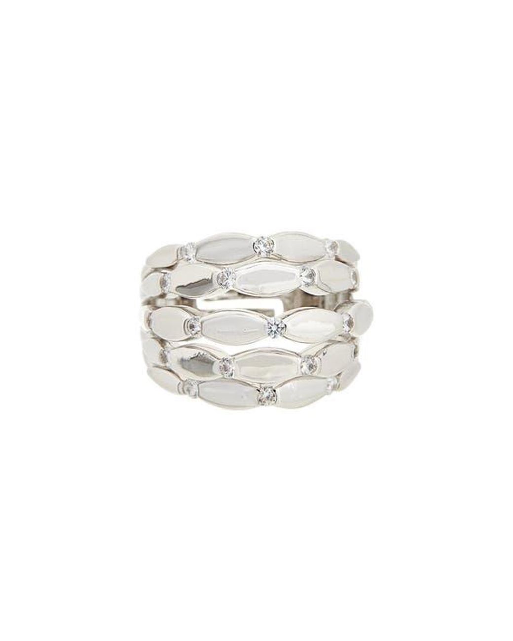 Juvell White Cubic Zirconia Multiband Ring