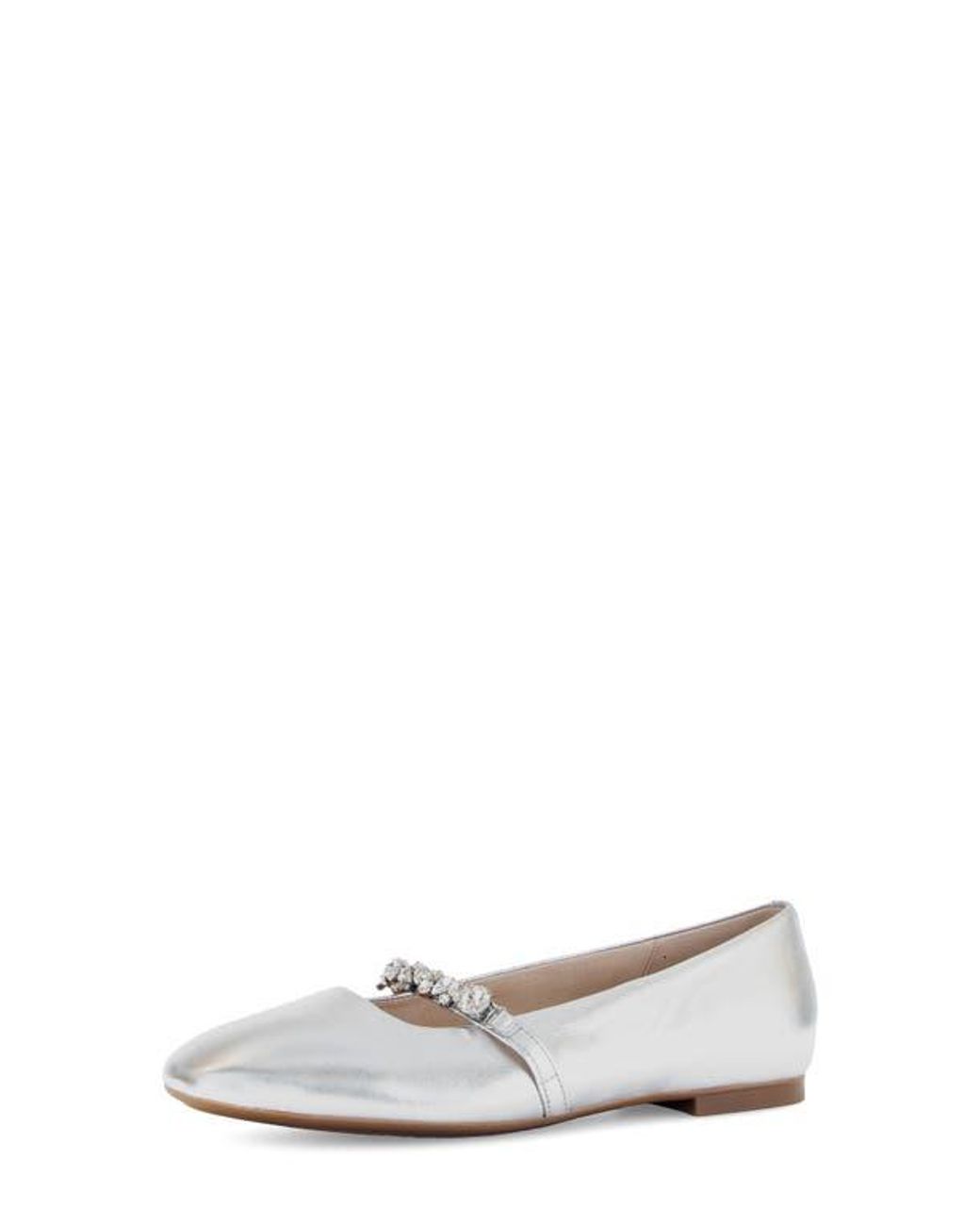 Gabor White Crystal Mary Jane Flat