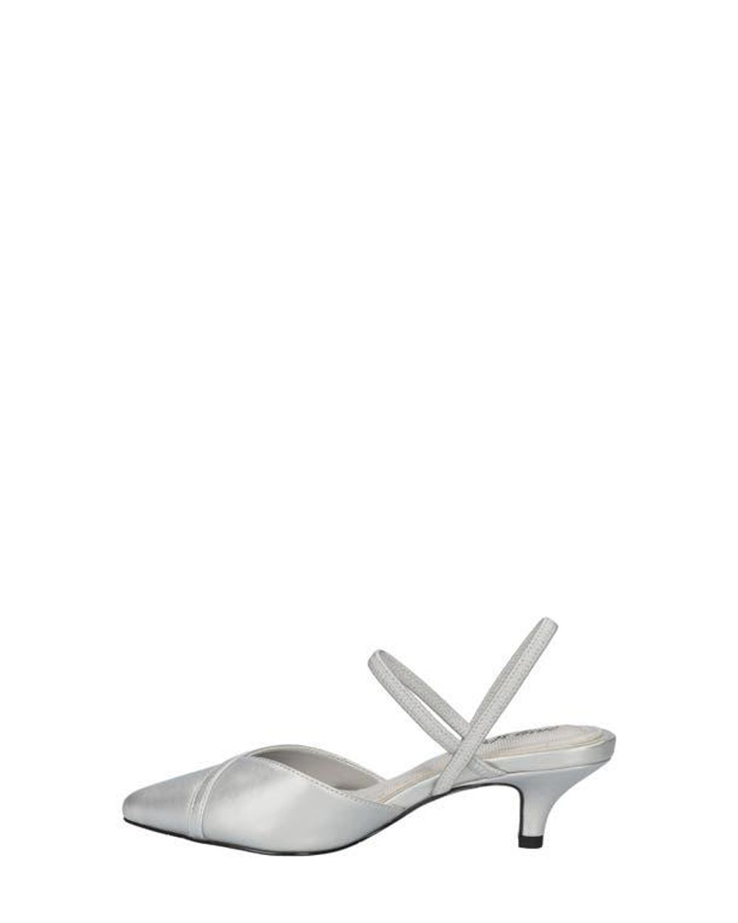 Easy Street White Slingback Kitten Heel Pumps
