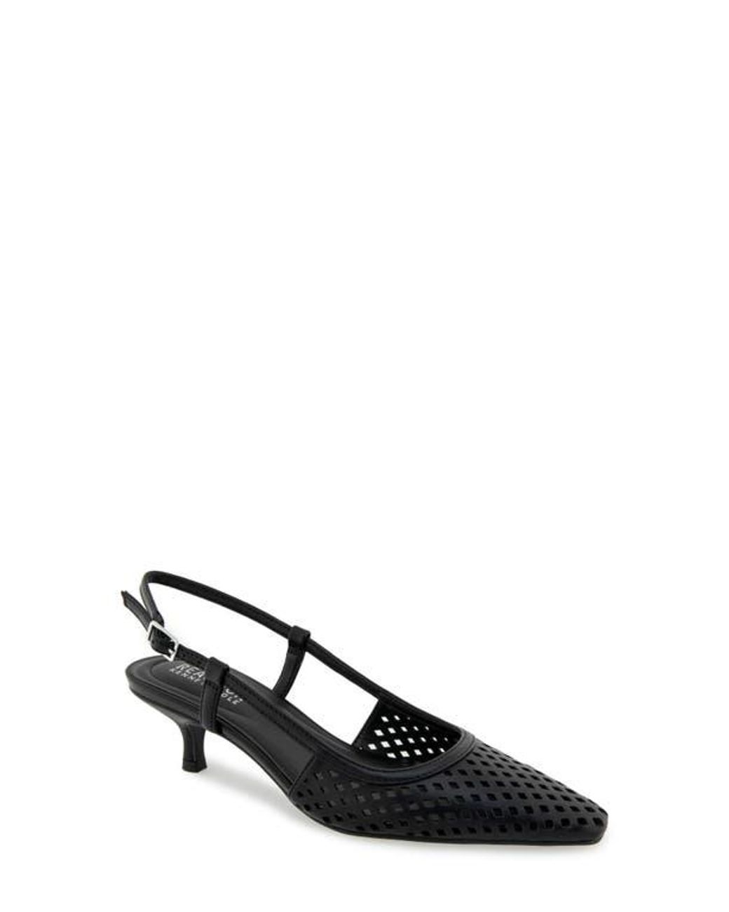 Kenneth Cole Black Maggie Perforated Slingback Pump