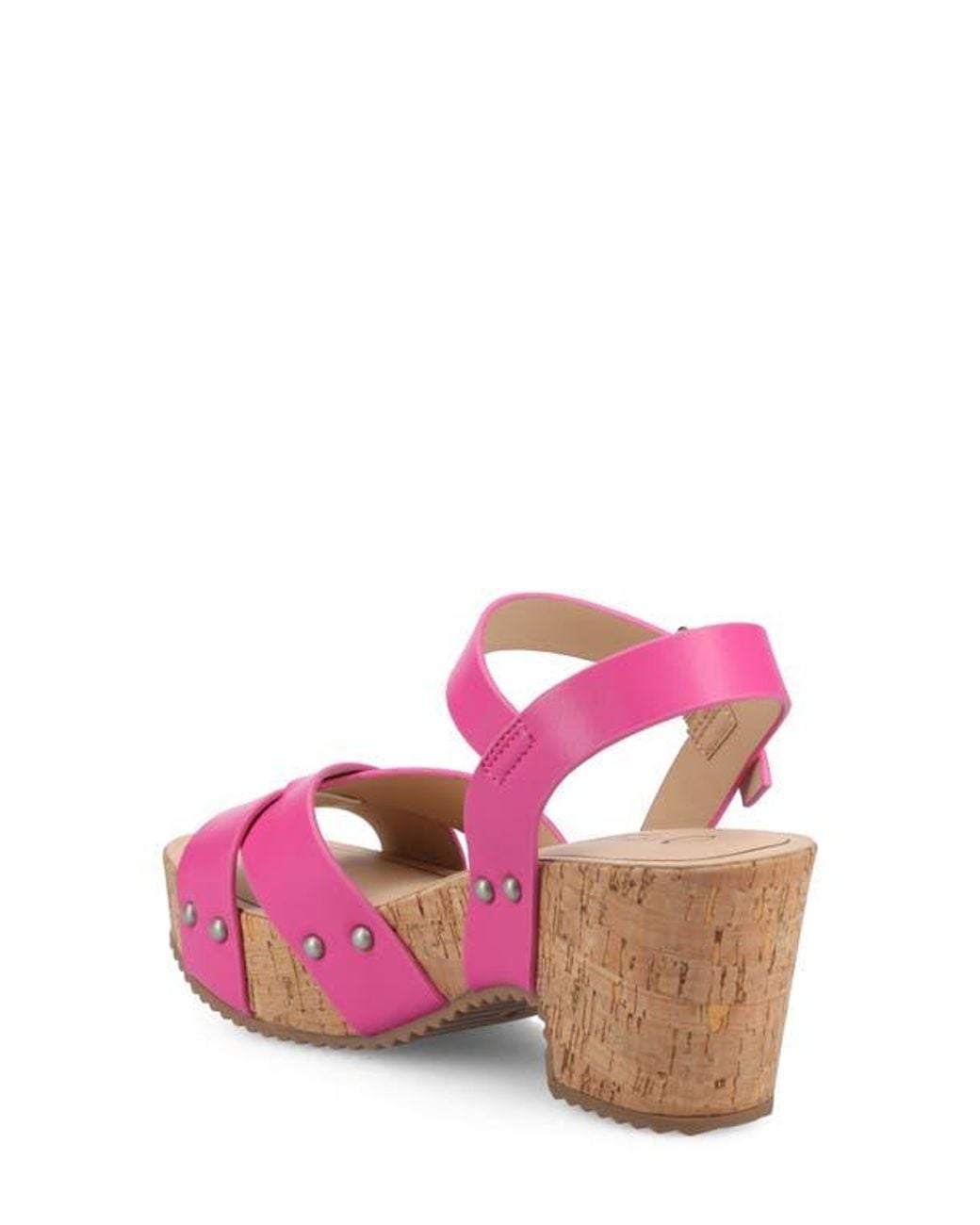 Journee Collection Platform Sandal in Pink | Lyst