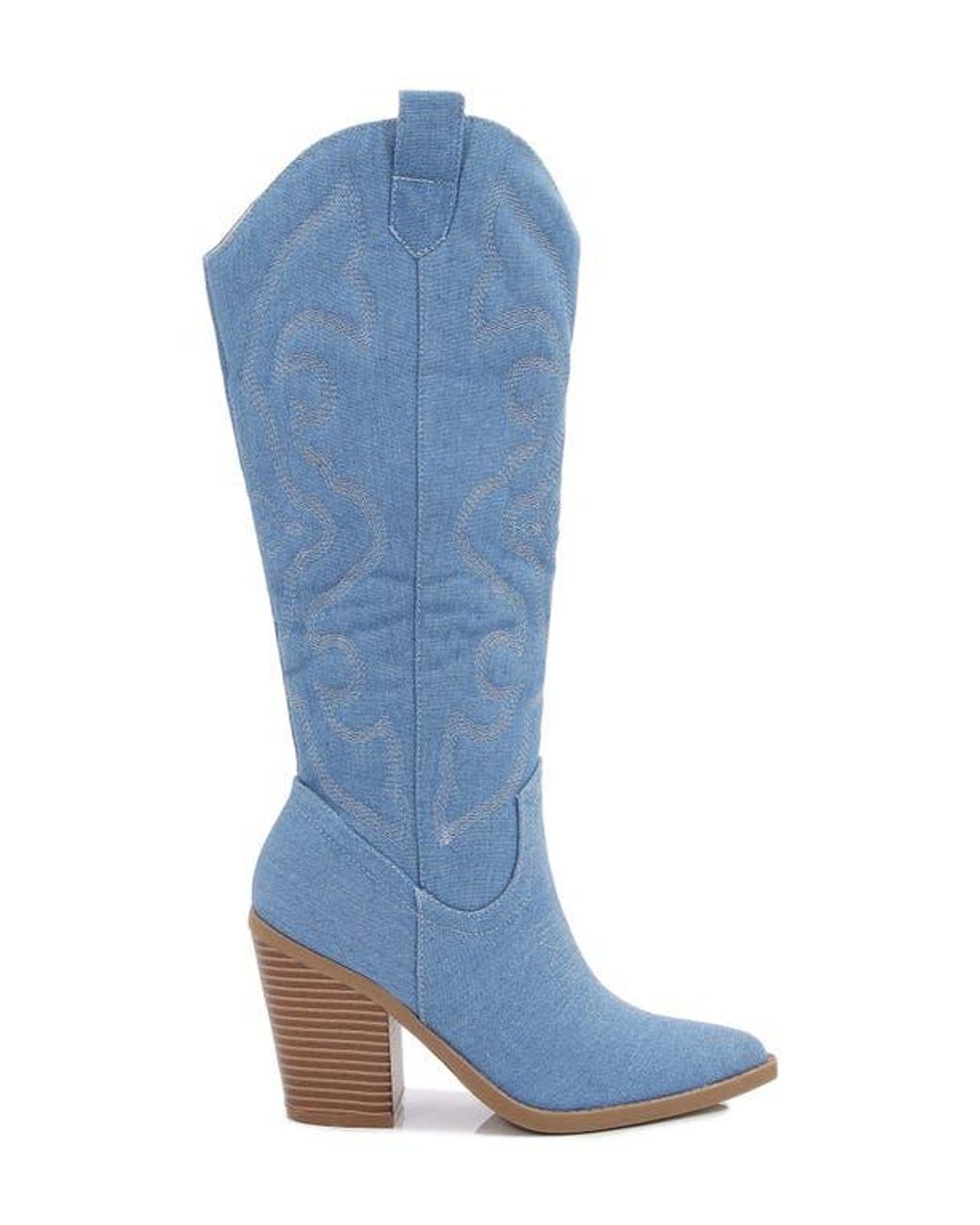 BERNESS Blue Metallic Quilted Cowboy Boot