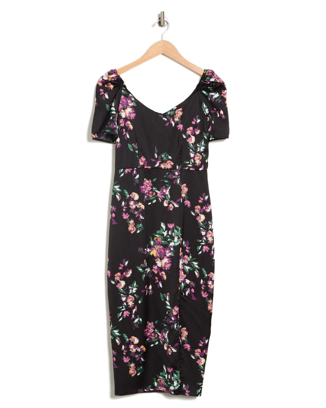 Sam Edelman Tossed Floral Puff Sleeve Midi Dress In Bushel Floral At