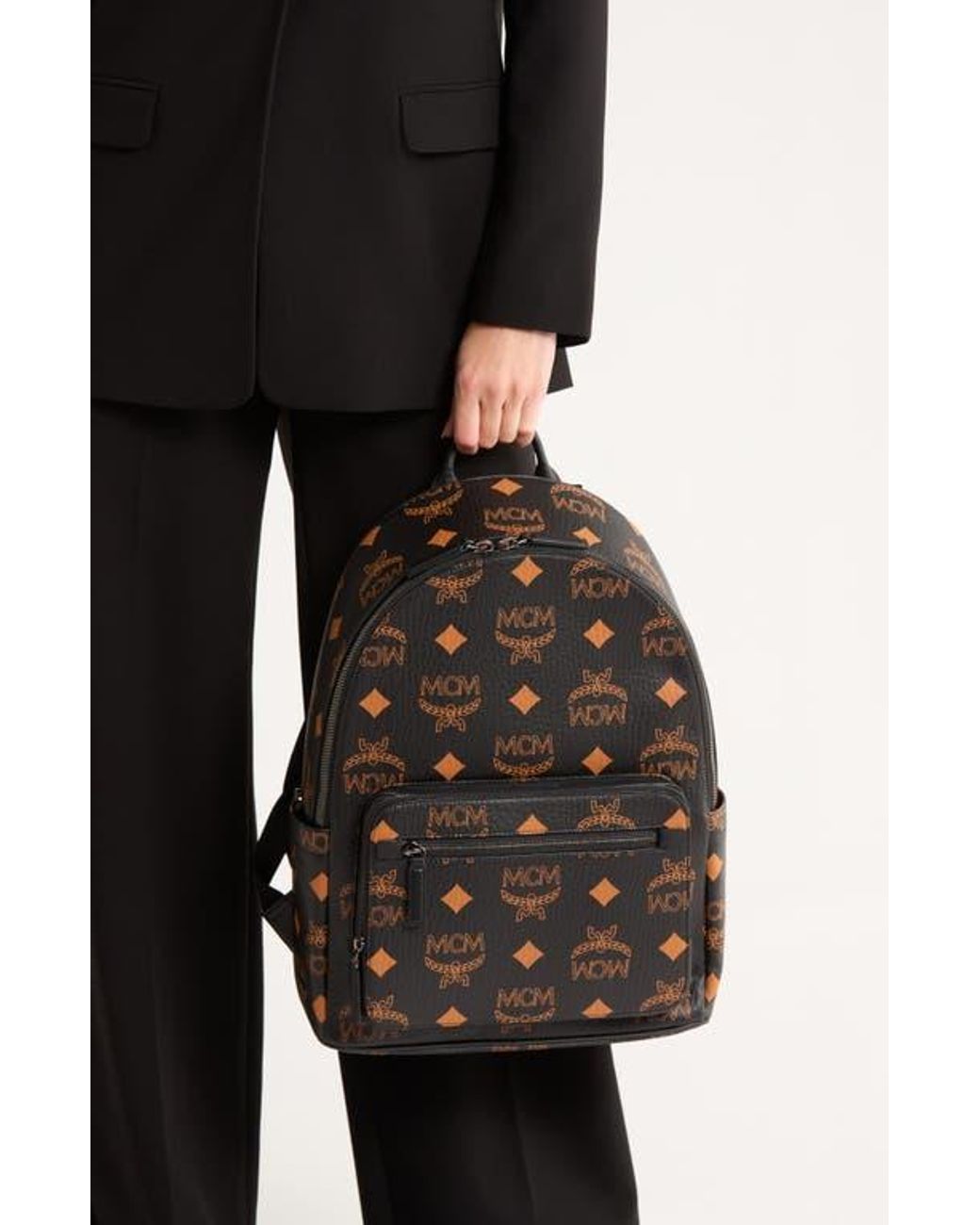 MCM Black and Brown Backpack with Signature Monogram MCM | Bags | Mcm Black And Brown Backpack With Signature  main image 3