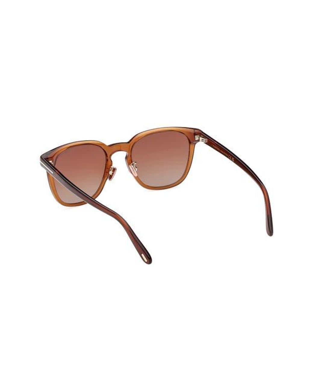 Tom Ford Brown 56Mm Gradient Round Sunglasses