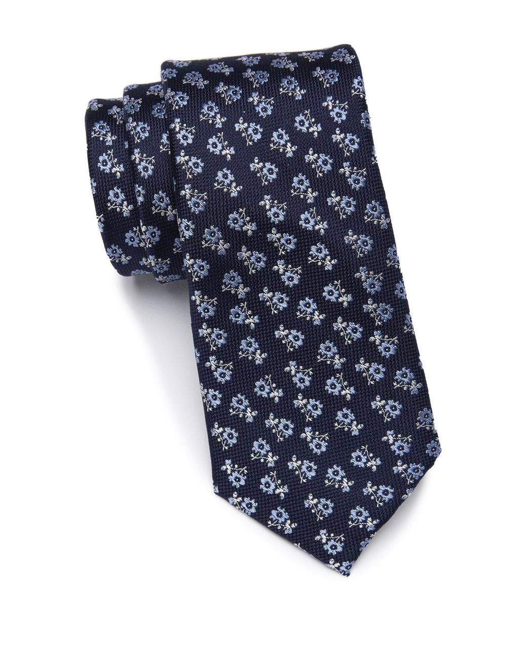 Construct Engineered Slim FIt TIe Paisley Silver Blue NEW Skinny NEW