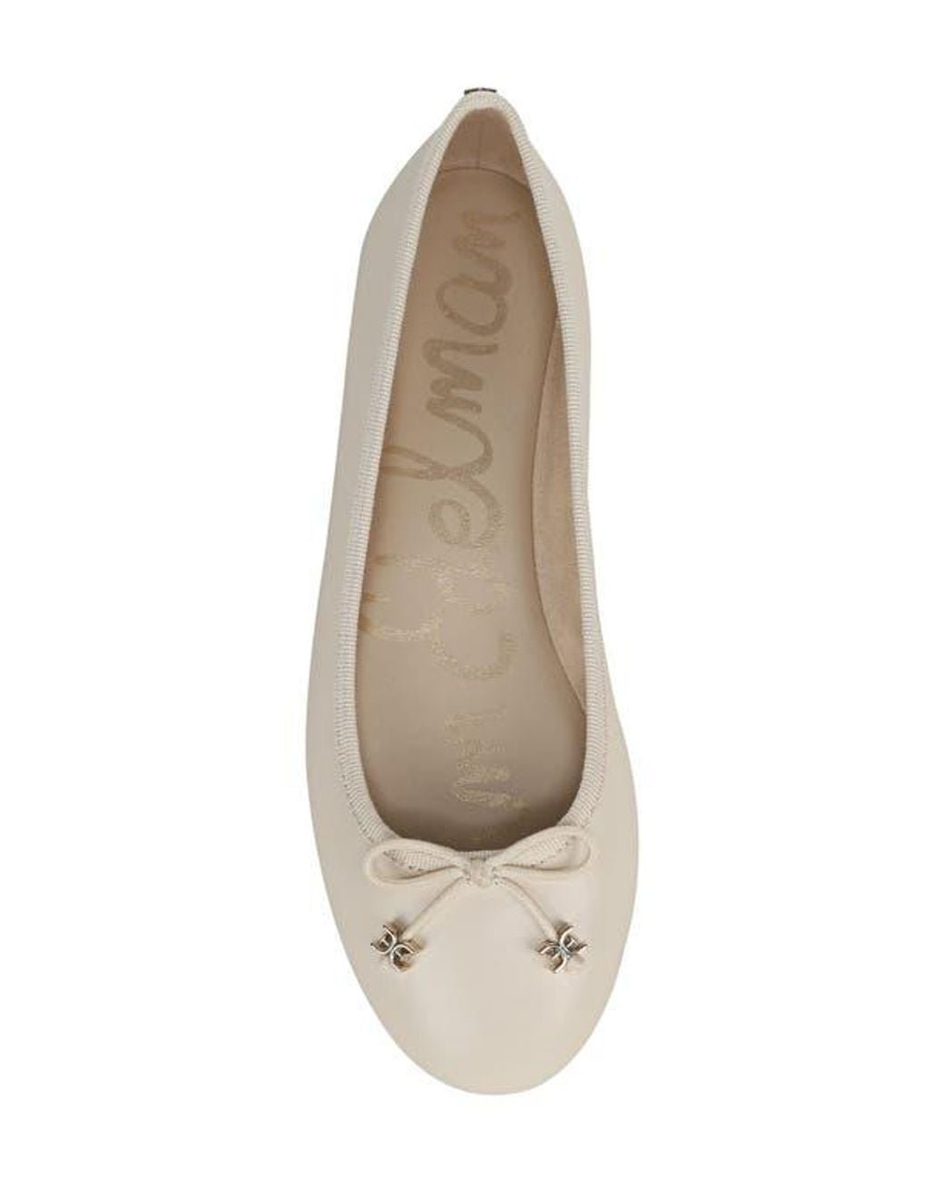 Sam Edelman White Flora Ballet Flat