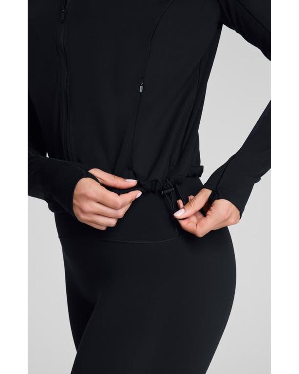 Spanx Black Brushed Full Zip Jacket