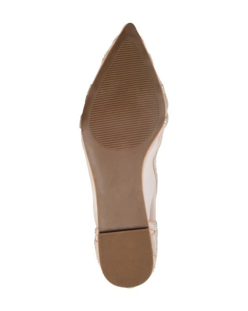 Journee Collection Pink Rhinestone-Embellished Pointed Mesh Flats