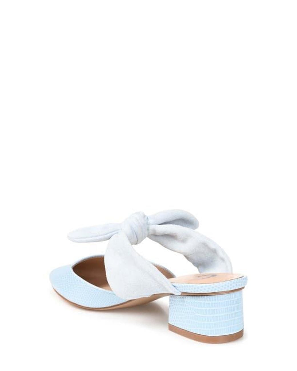 Journee Collection Blue Lizard-Embossed Mule Slip-On Flats