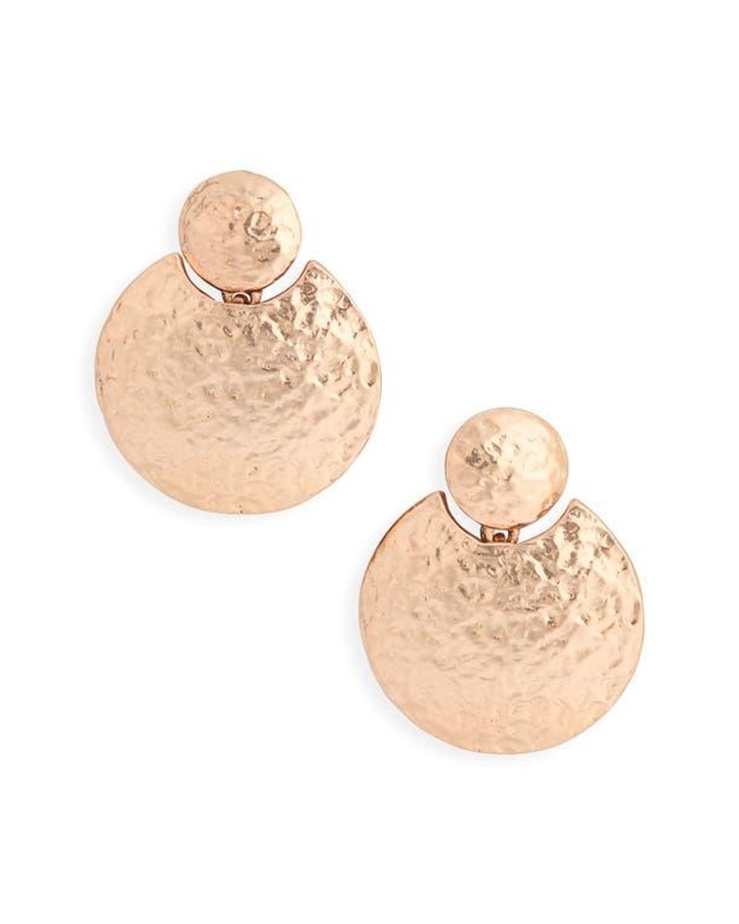 Karine Sultan Metallic Circle Statement Drop Earrings