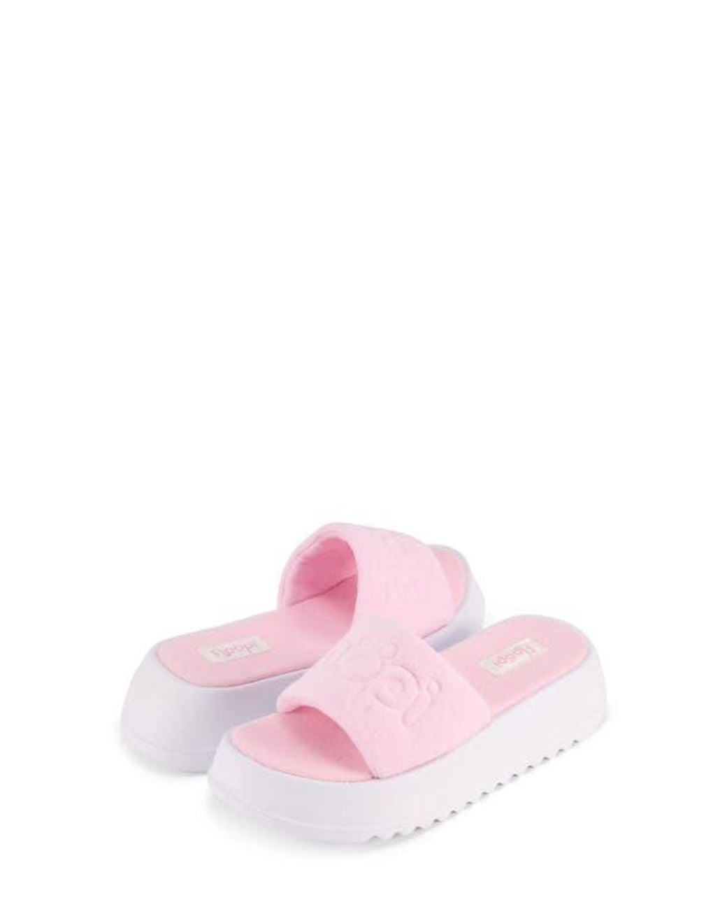 FLOOPI Pink Terry Platform Slide Sandal