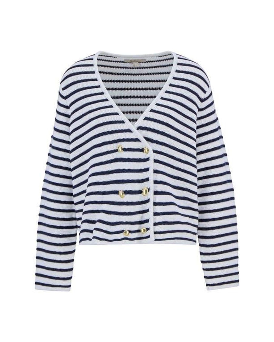 Barbour Blue Abby Double Breasted Knit Jacket