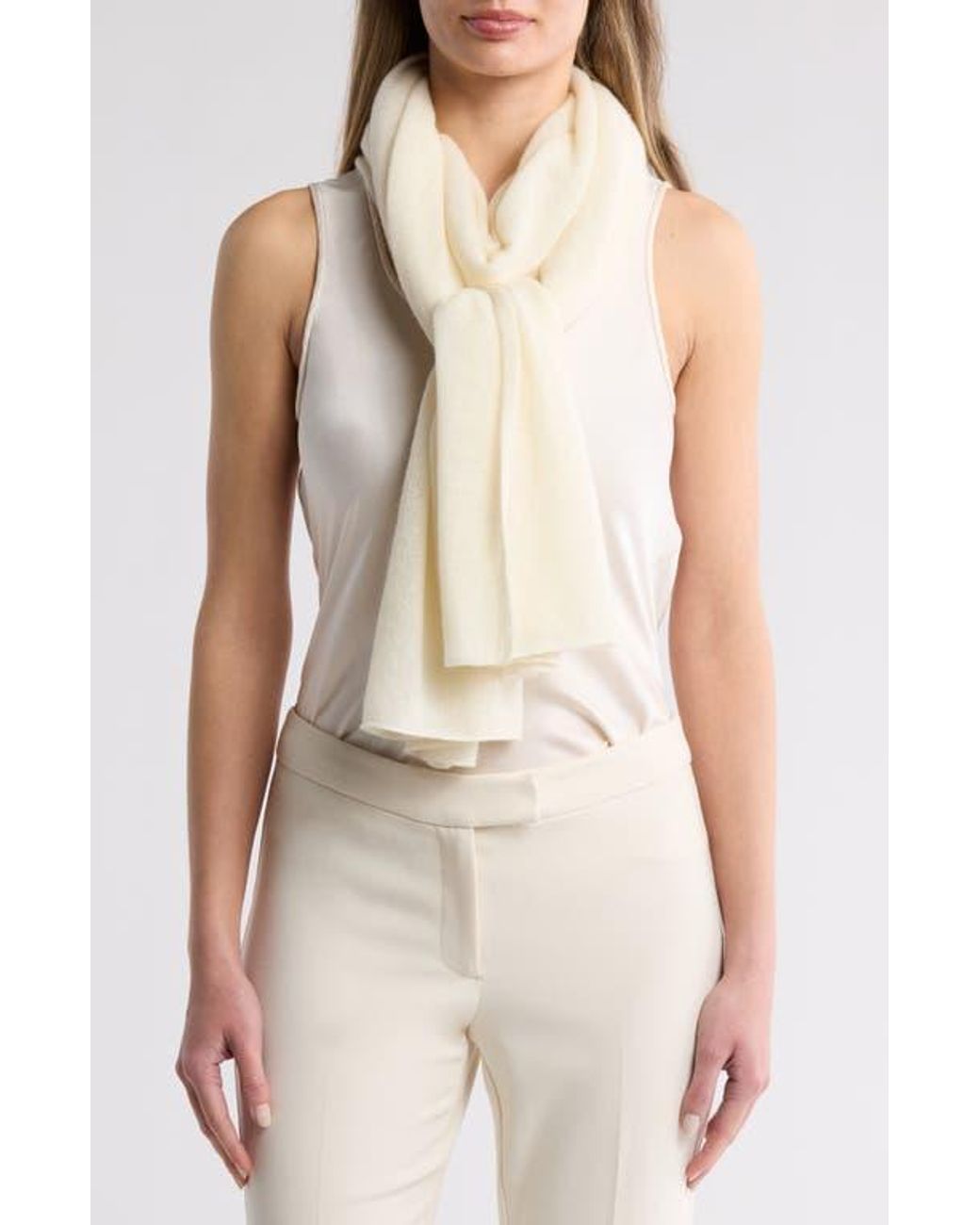 La Fiorentina Natural Cashmere & Wool Blend Wrap