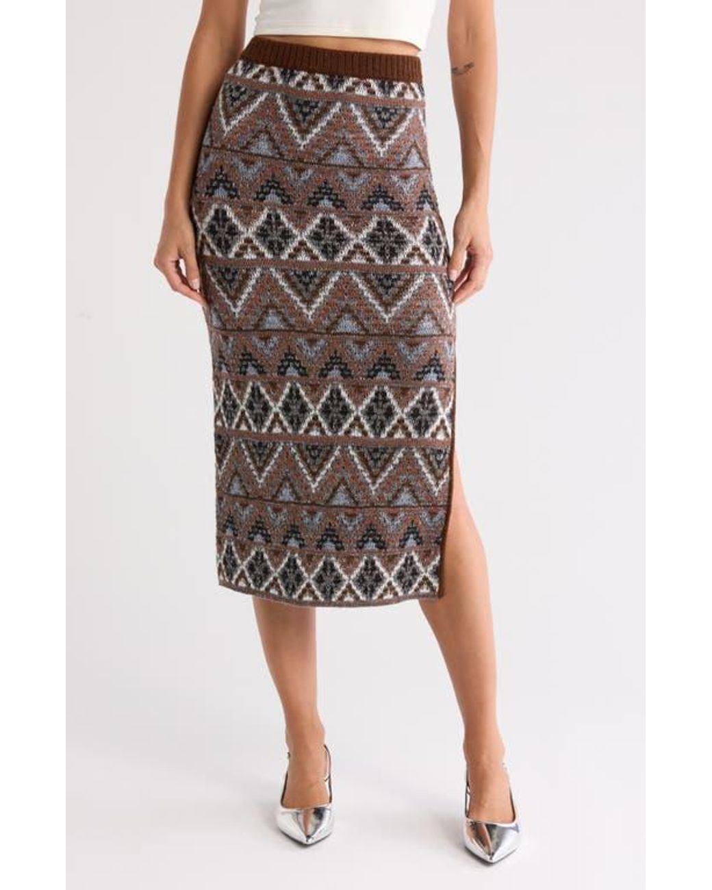 Mother The Midnight Walk Knit Skirt in Brown | Lyst Mother The Midnight Walk Knit Skirt in Brown | Lyst