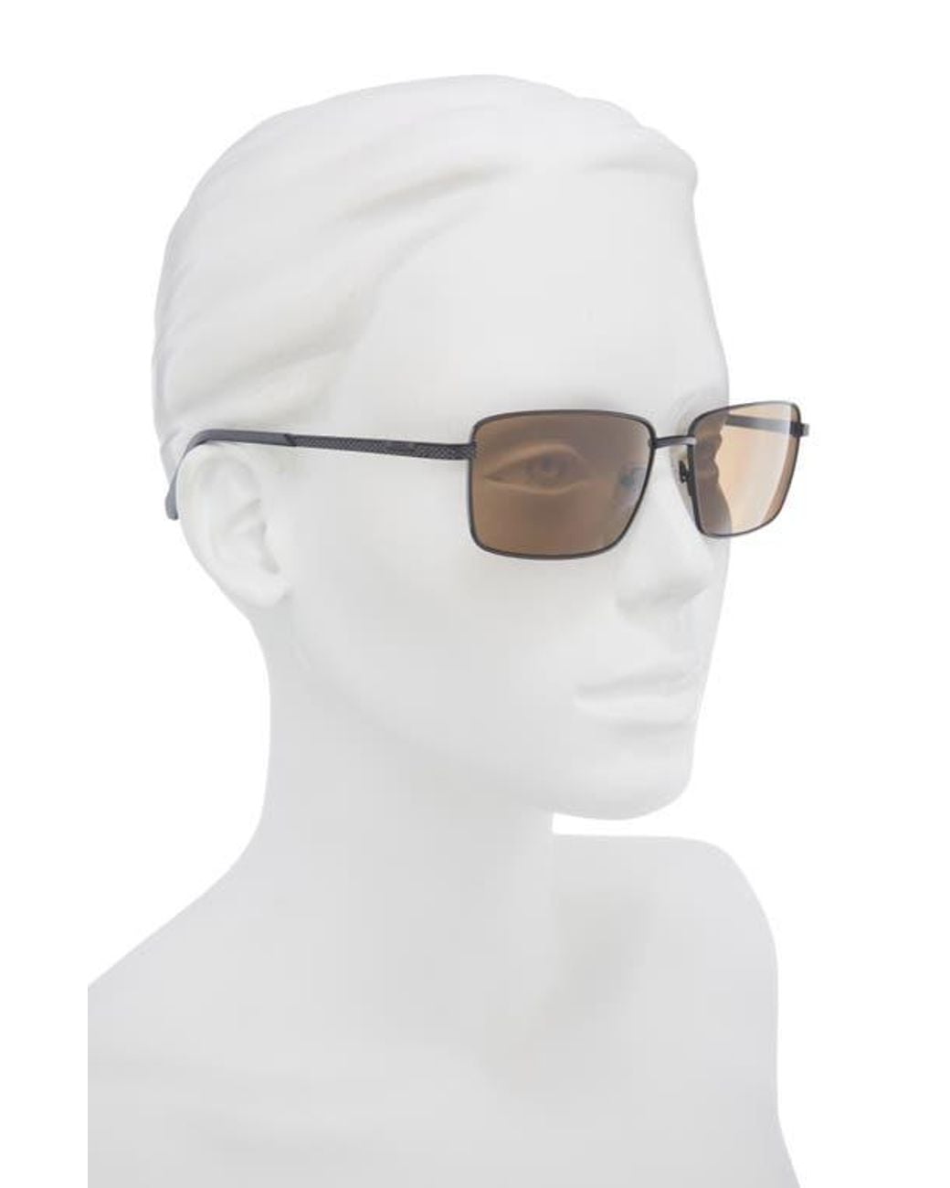 Guess Brown 59Mm Rectangular Sunglasses