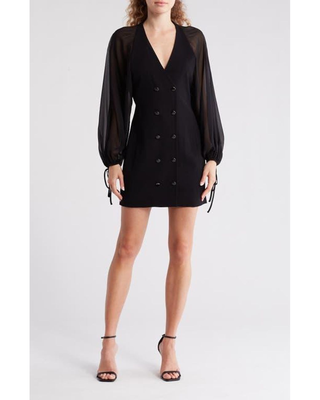 sheer puff dress（black） acka ドレス1