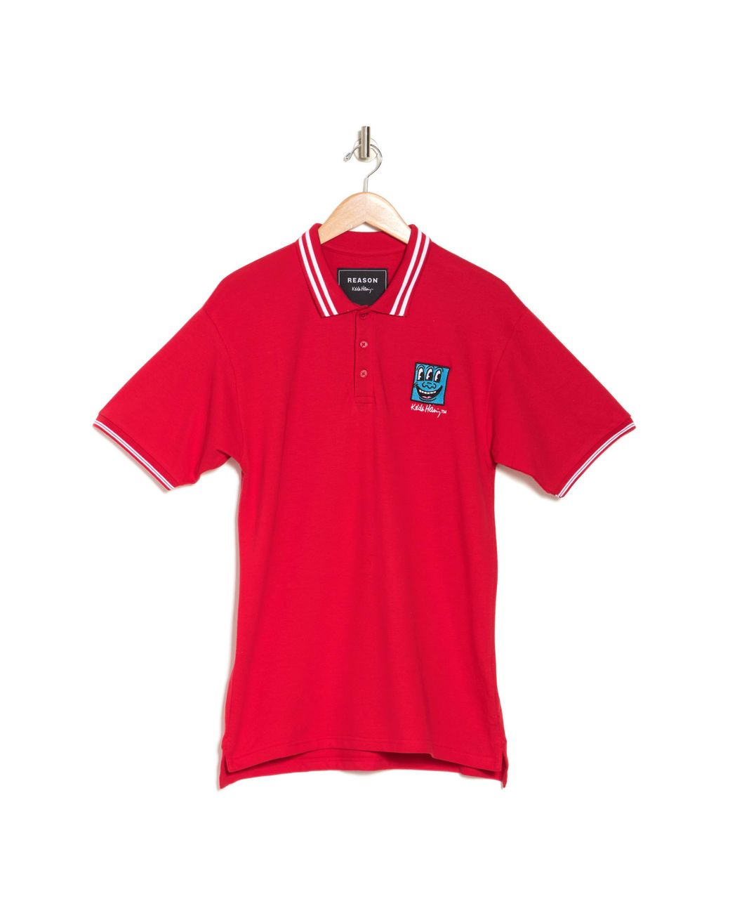 Reason Keith Haring Happy Face Polo in Red for Men | Lyst