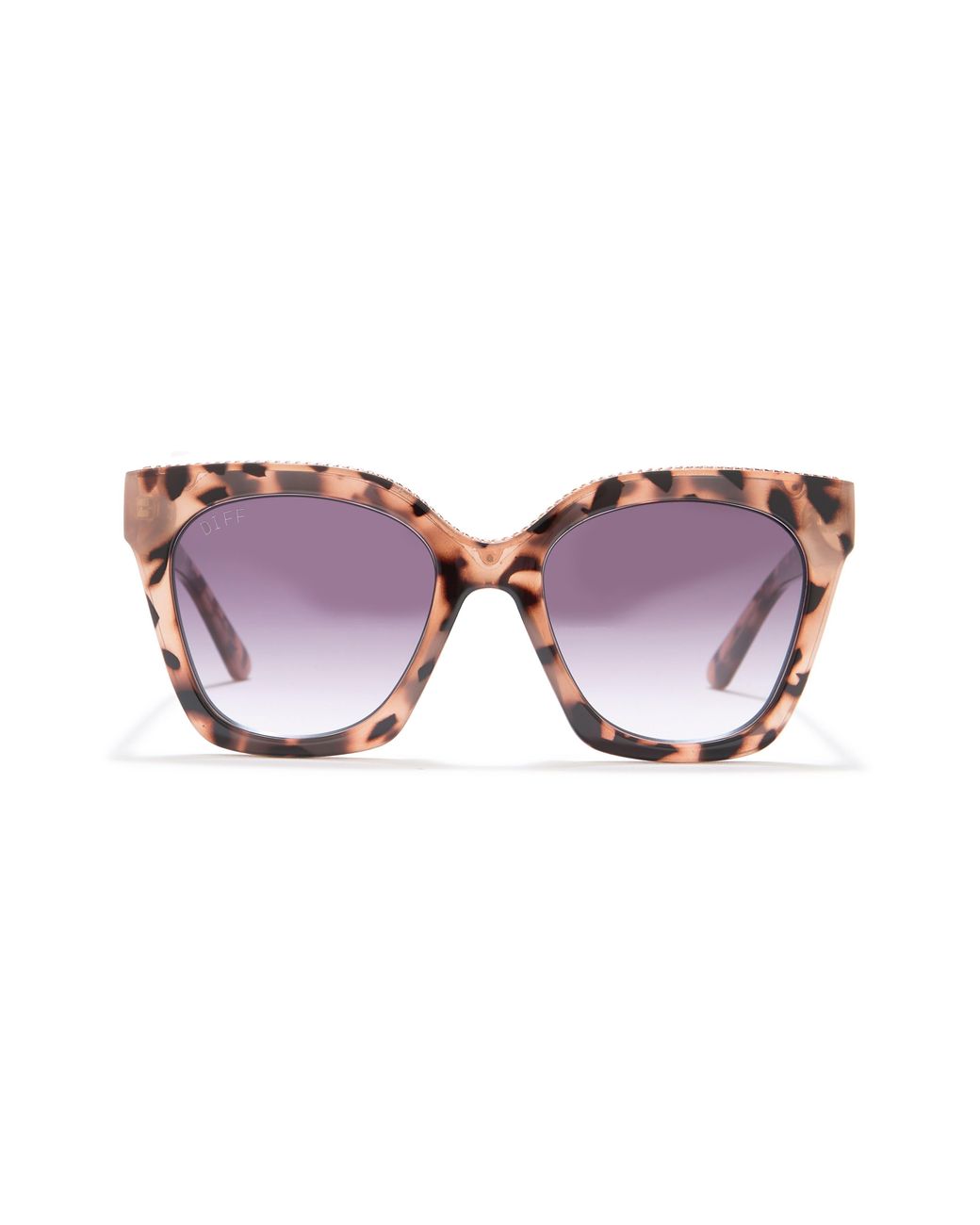 DIFF Paris 52mm Square Sunglasses In Blush Tortoise/grey Gradient At