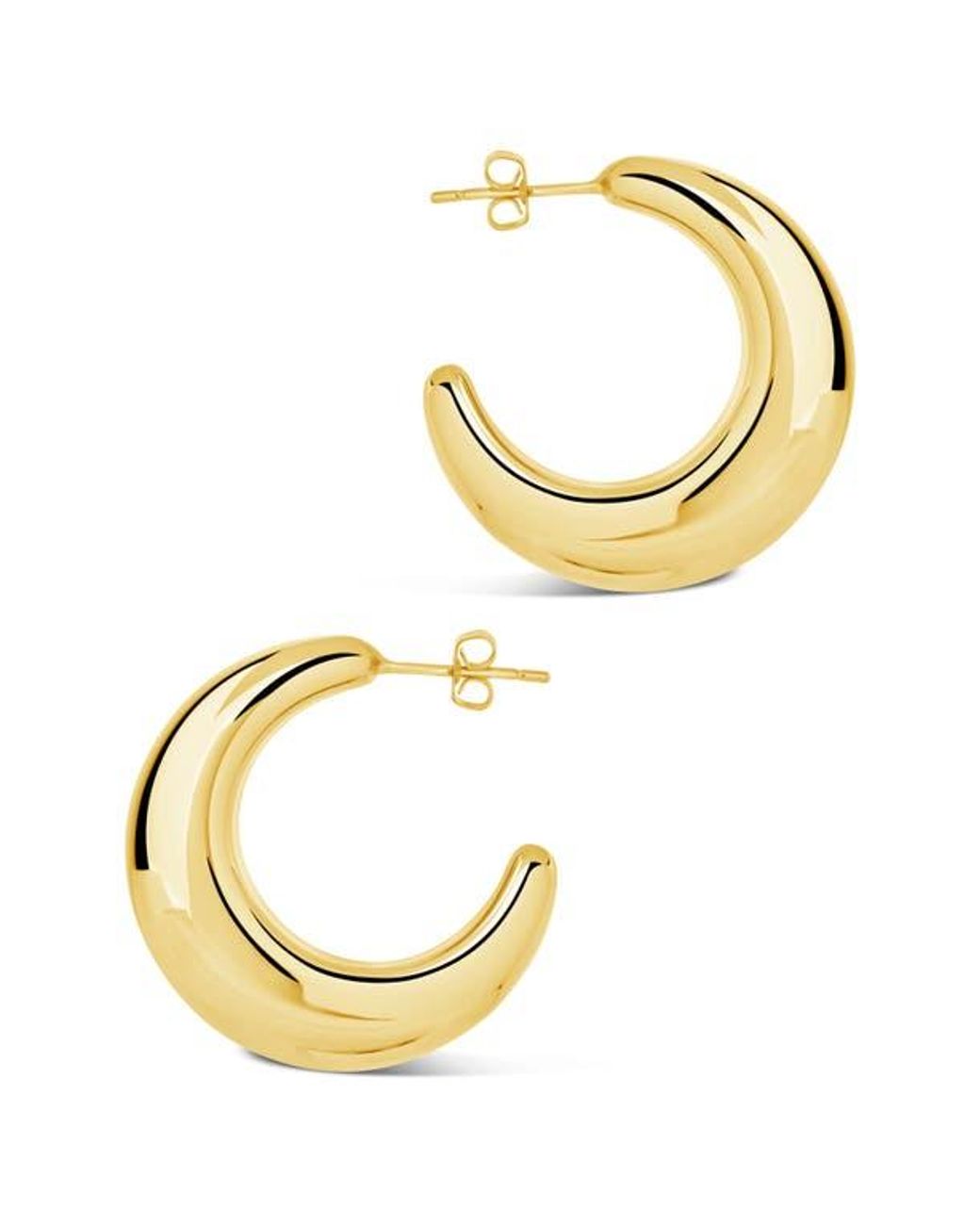 Sterling Forever Metallic Eclipse Hoop Earrings