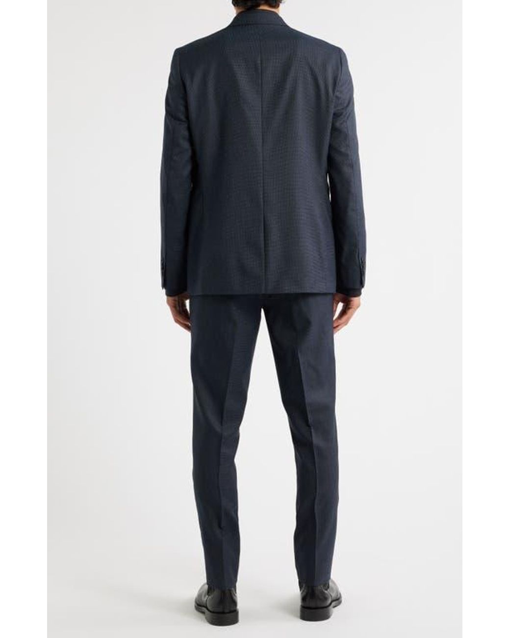 AllSaints Blue Ross Slim Fit Solid Wool Suit for men