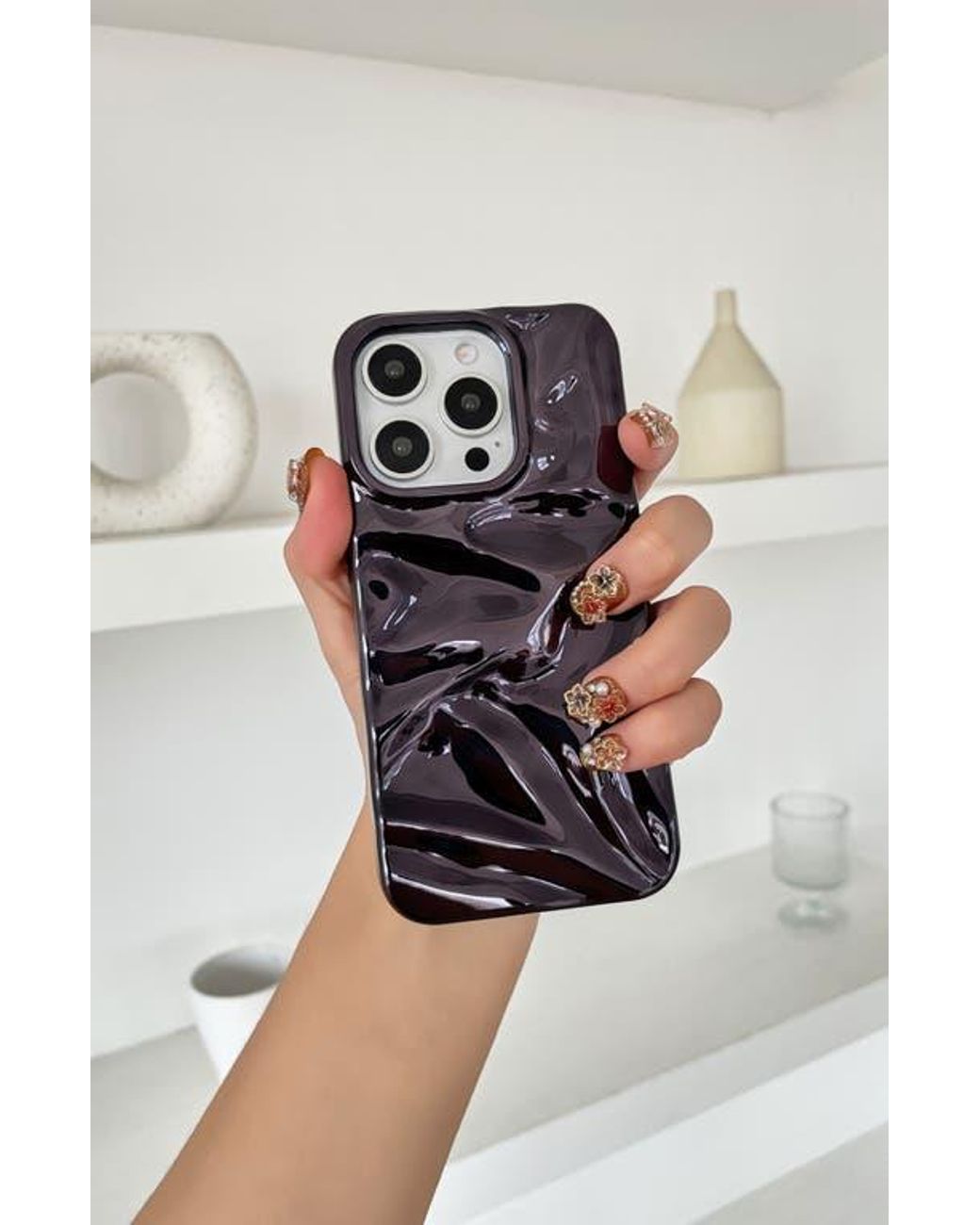 Auramma Black Crinkle Iphone 15 Pro Max Case
