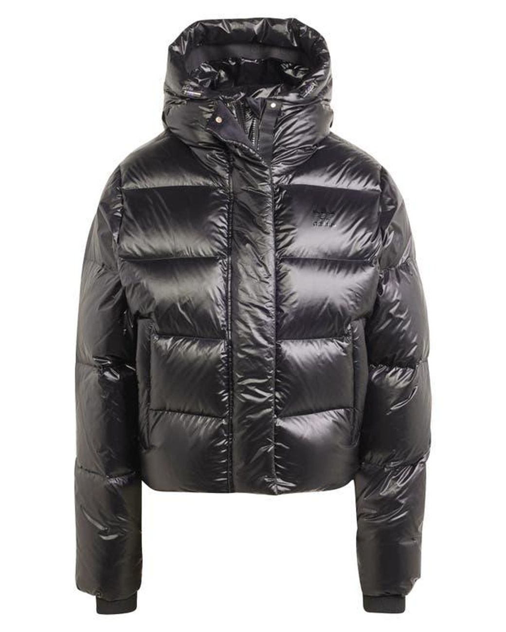 adidas Premium Crop Puffer Jacket in Black | Lyst
