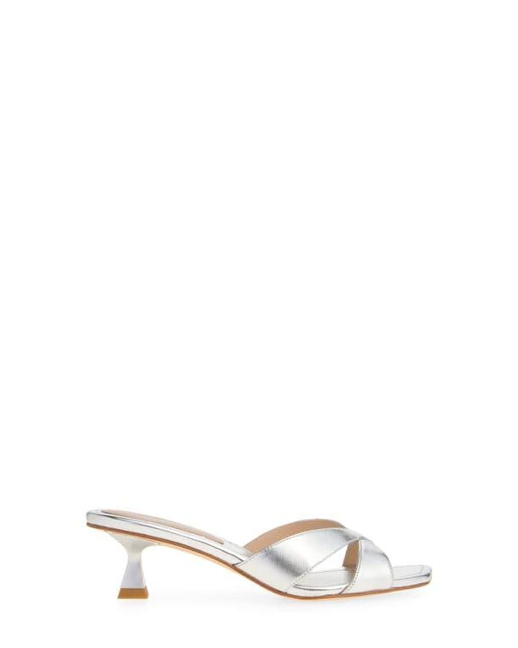 Stuart Weitzman White Miami 50 Slide Sandal