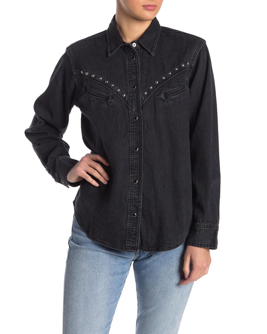 levis black western shirt