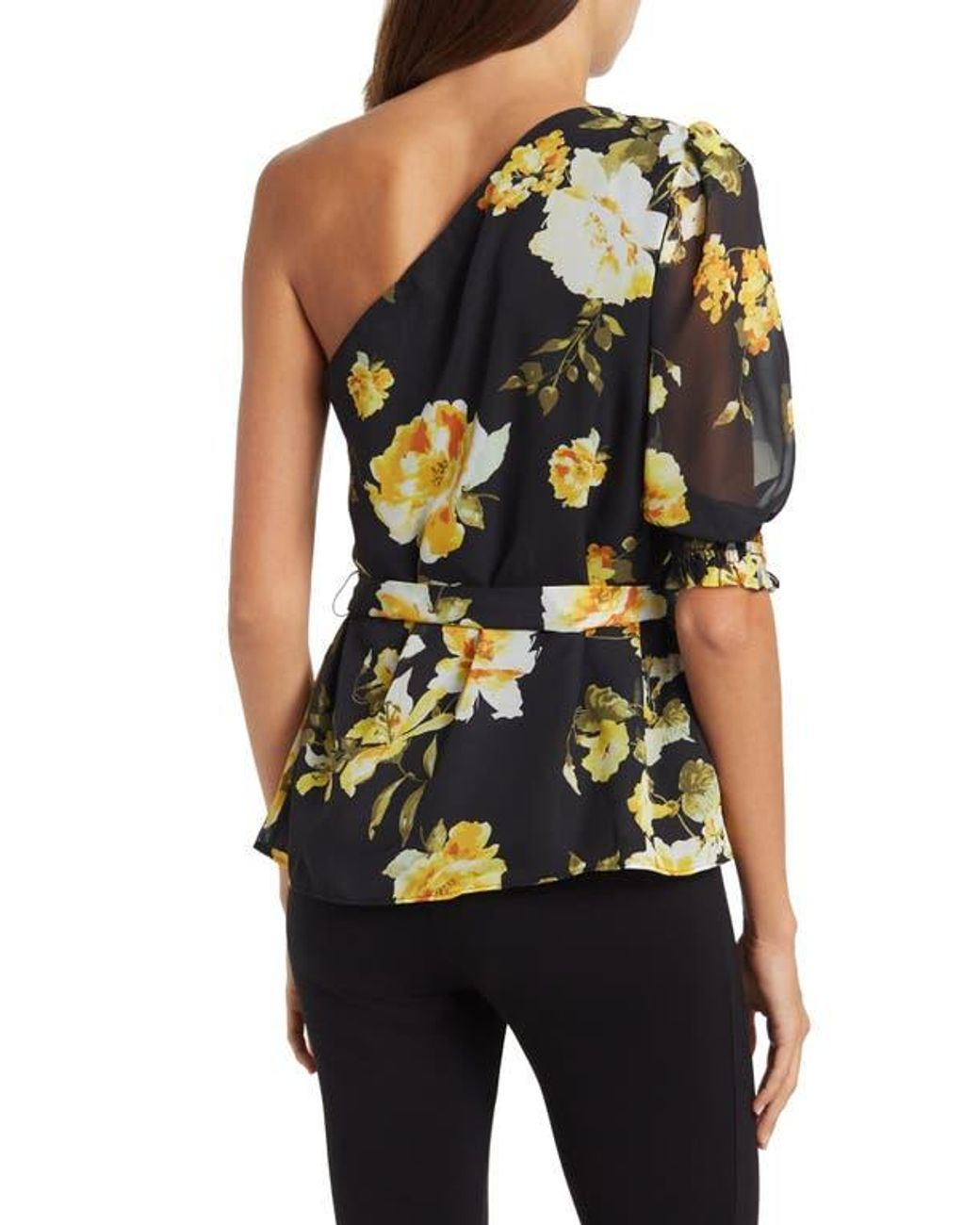 Gibsonlook Black One Shoulder Blouse