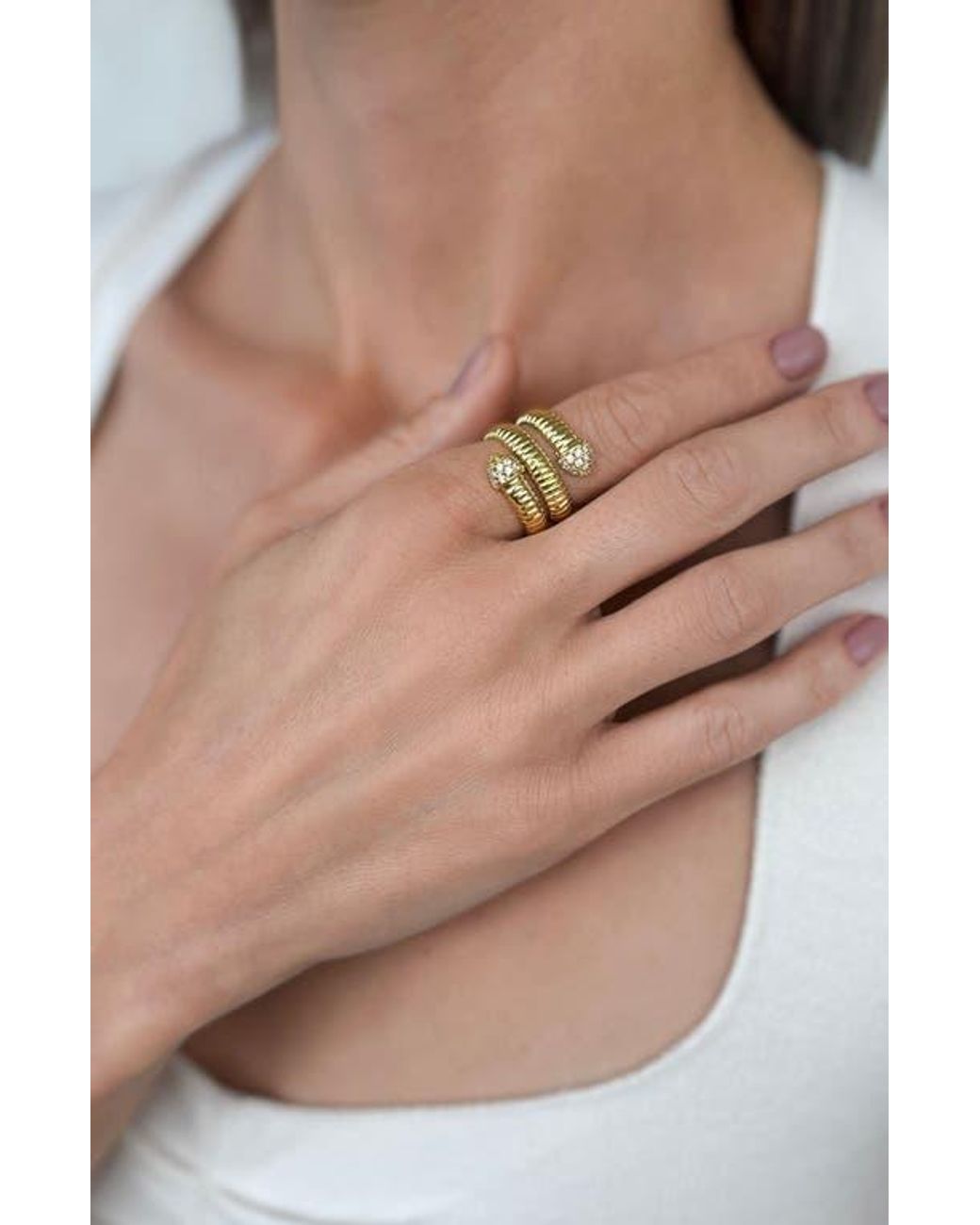 Adornia Metallic Coil Wrap Ring
