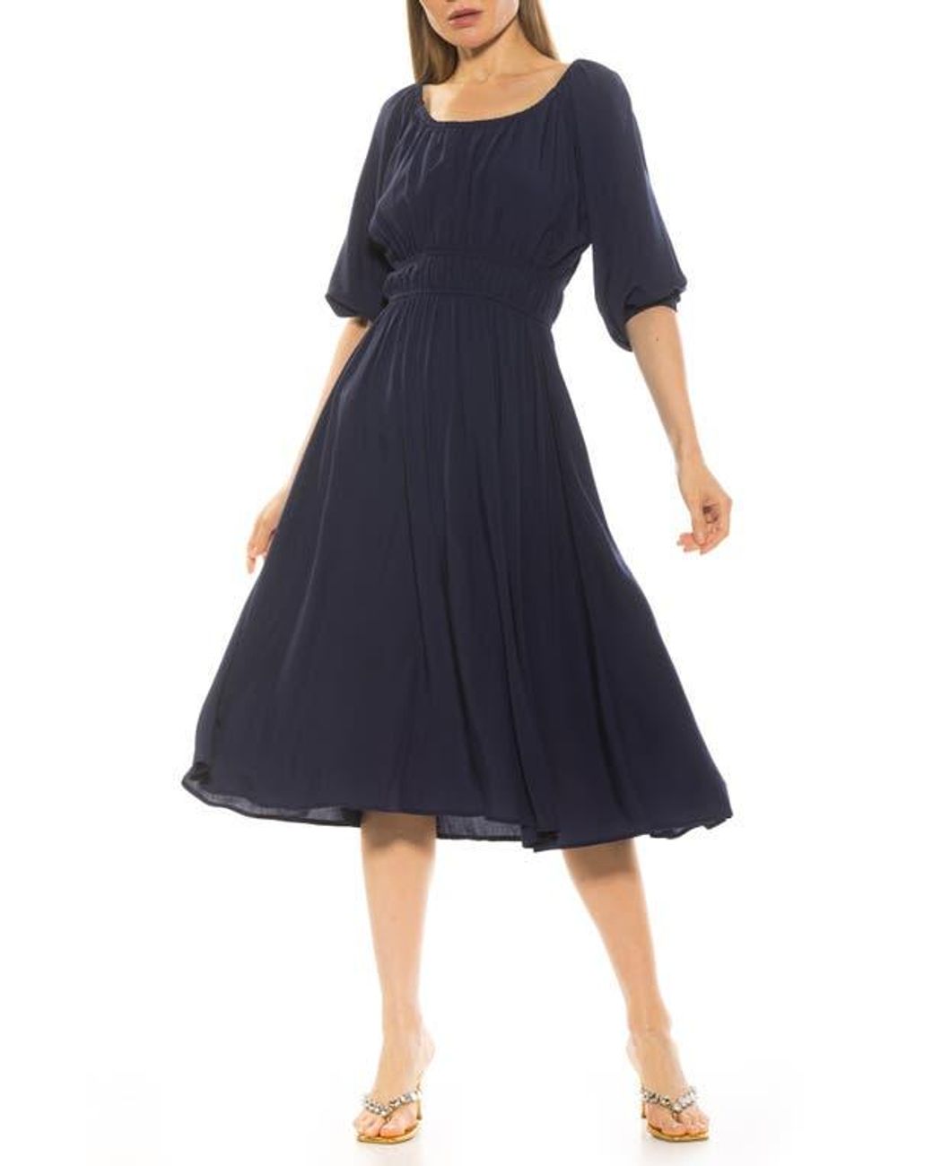 fitted lace wedding dress Maggy London Women's Side Draped Midi Dress main image 1