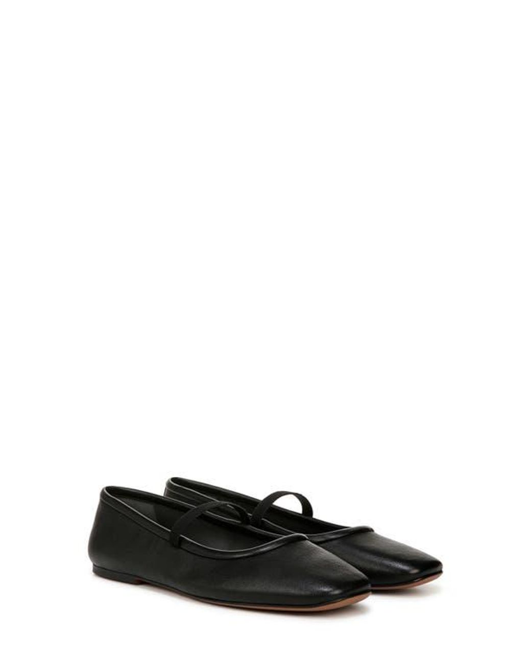 Franco Sarto Square-Toe Faux Leather Ballet Flats in Black | Lyst