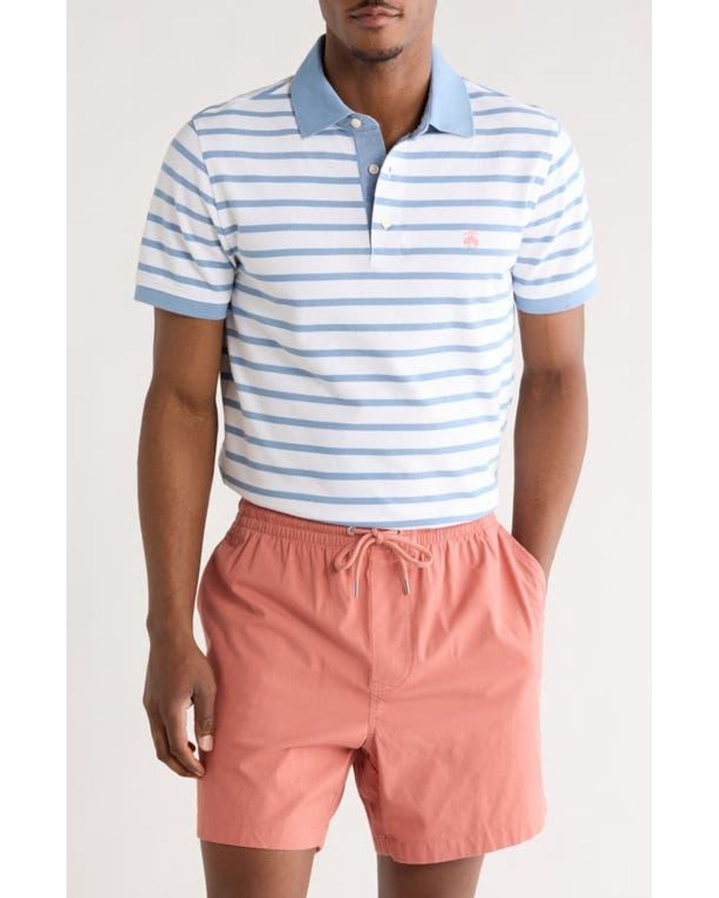 Brooks Brothers Blue Short Sleeve Pique Polo for men