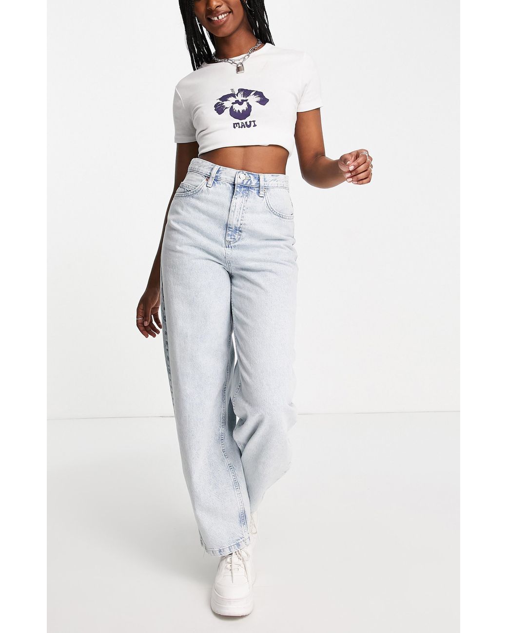 High Waist Baggy Jeans Lyst