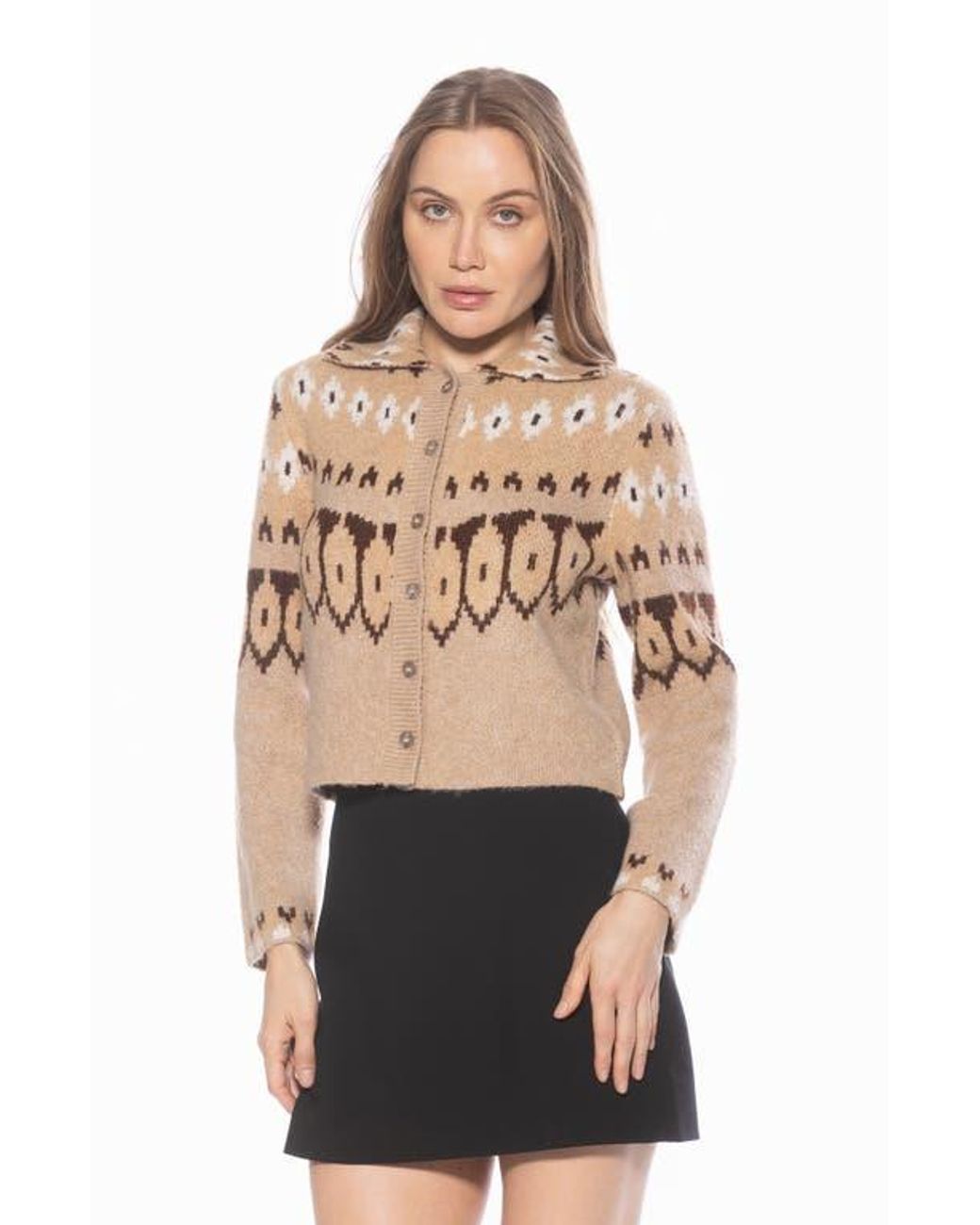 Alexia Admor Black Wayne Collared Knit Cardigan