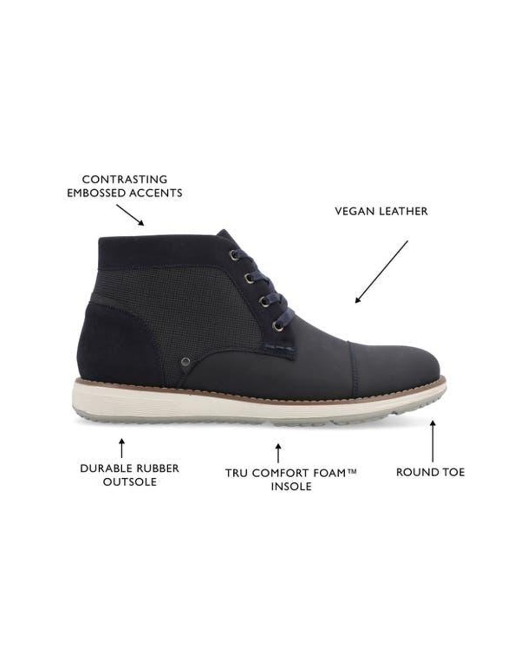 Vance Co. Black Austin Cap Toe Chukka Boot for men