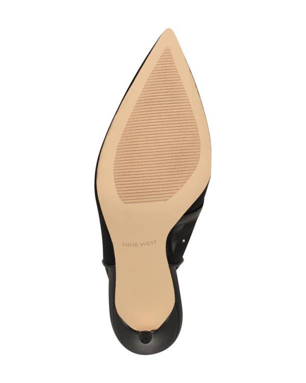 Nine West Black Feather Rhinestone Mesh Pump