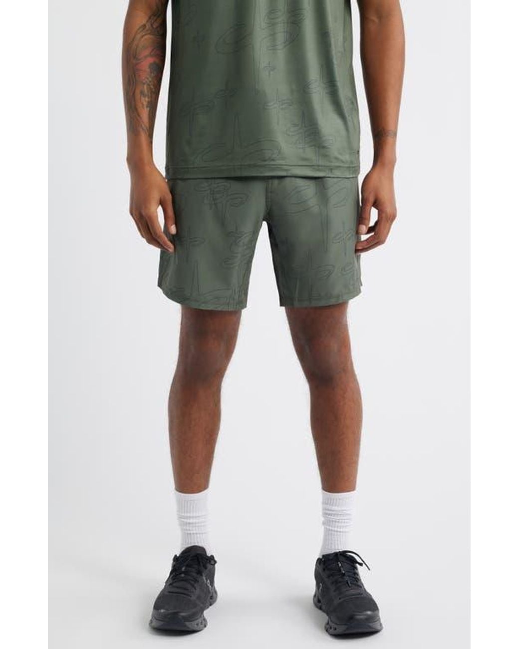 Saint Studio Green Tempo Tech Shorts for men