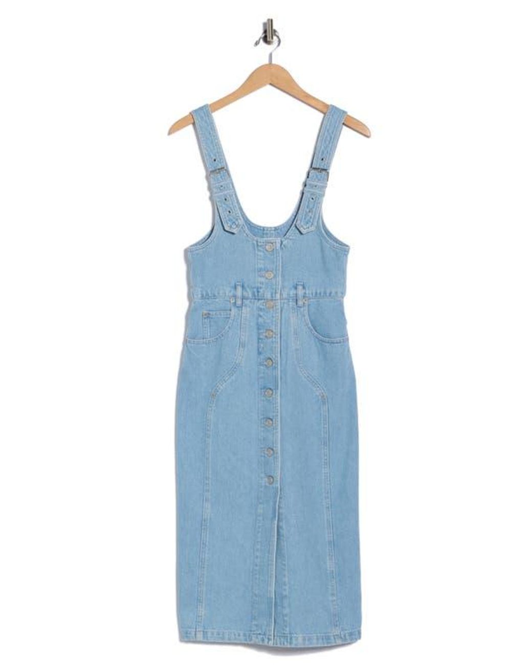 ワンピース MARANT ETOILE Filipine denim midi dress Isabel Marant Filipine Pinafore Denim Dress in Blue | Lyst