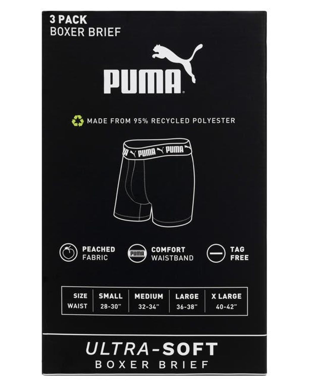 PUMA Blue 3-Pack Boxer Briefs for men