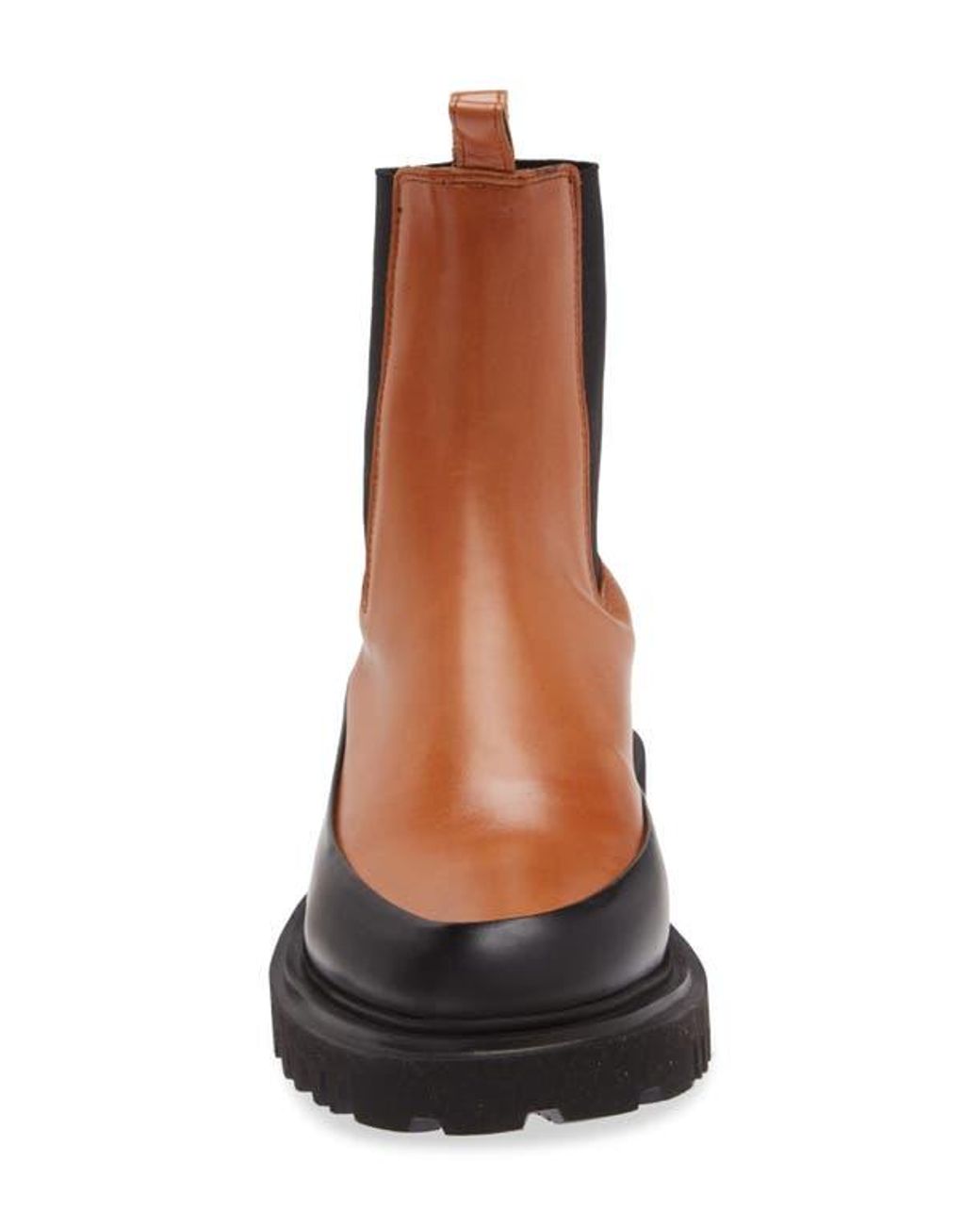 All saints Harley boots Tabacco color ALLSAINTS HARLEE Chelsea Tan Leather Lug Sole Chunky Boots  main image 4