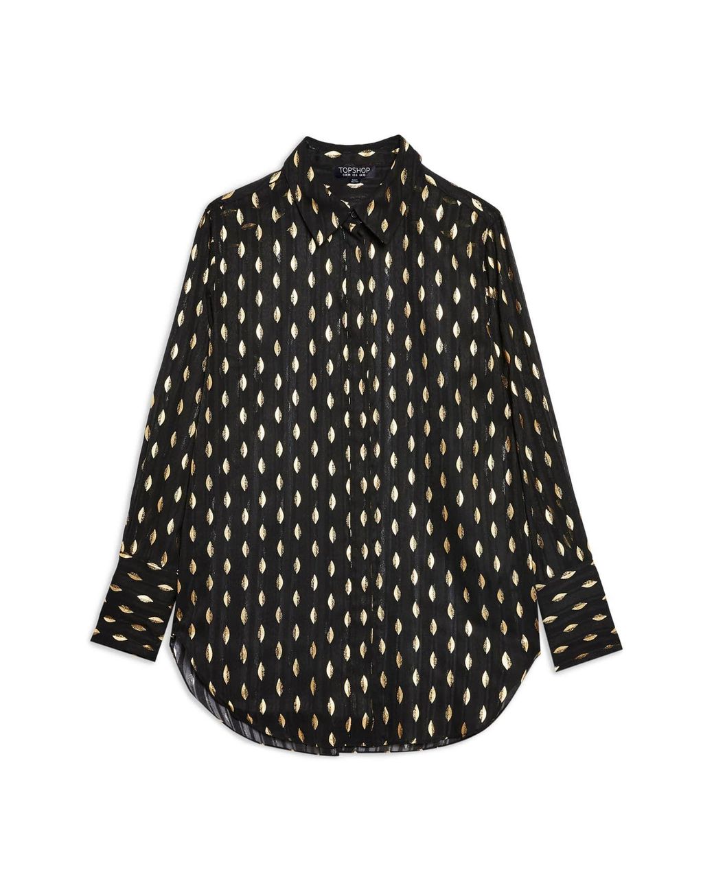 TOPSHOP Synthetic Gold Leaf Shirt in 