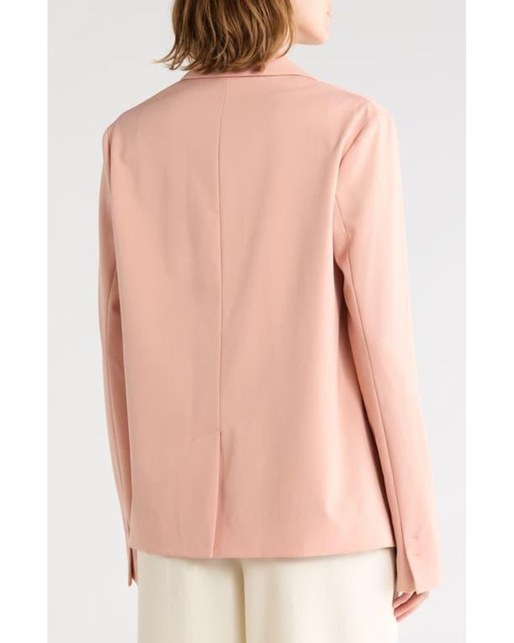 Longchamp Pink Peak Lapel Wool Blend Blazer