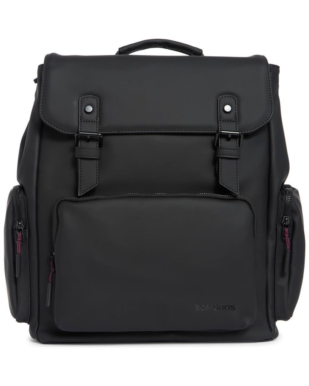 Bonobos Black Rubberized Laptop Backpack for men